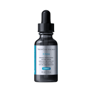 SkinCeuticals P-TOX serum bottle on a green background