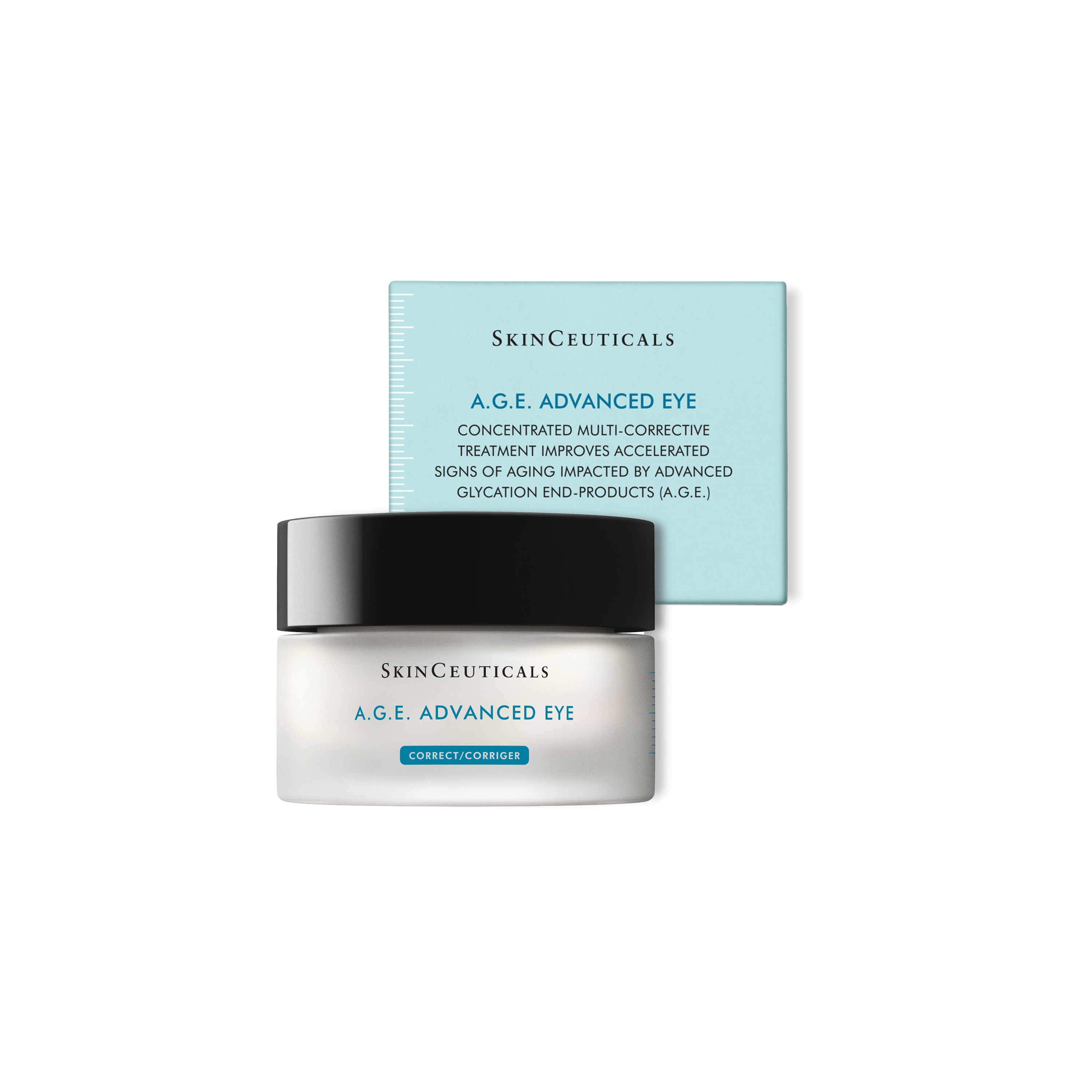 SkinCeuticals A.G.E. Advanced Eye cream and packaging on a white background