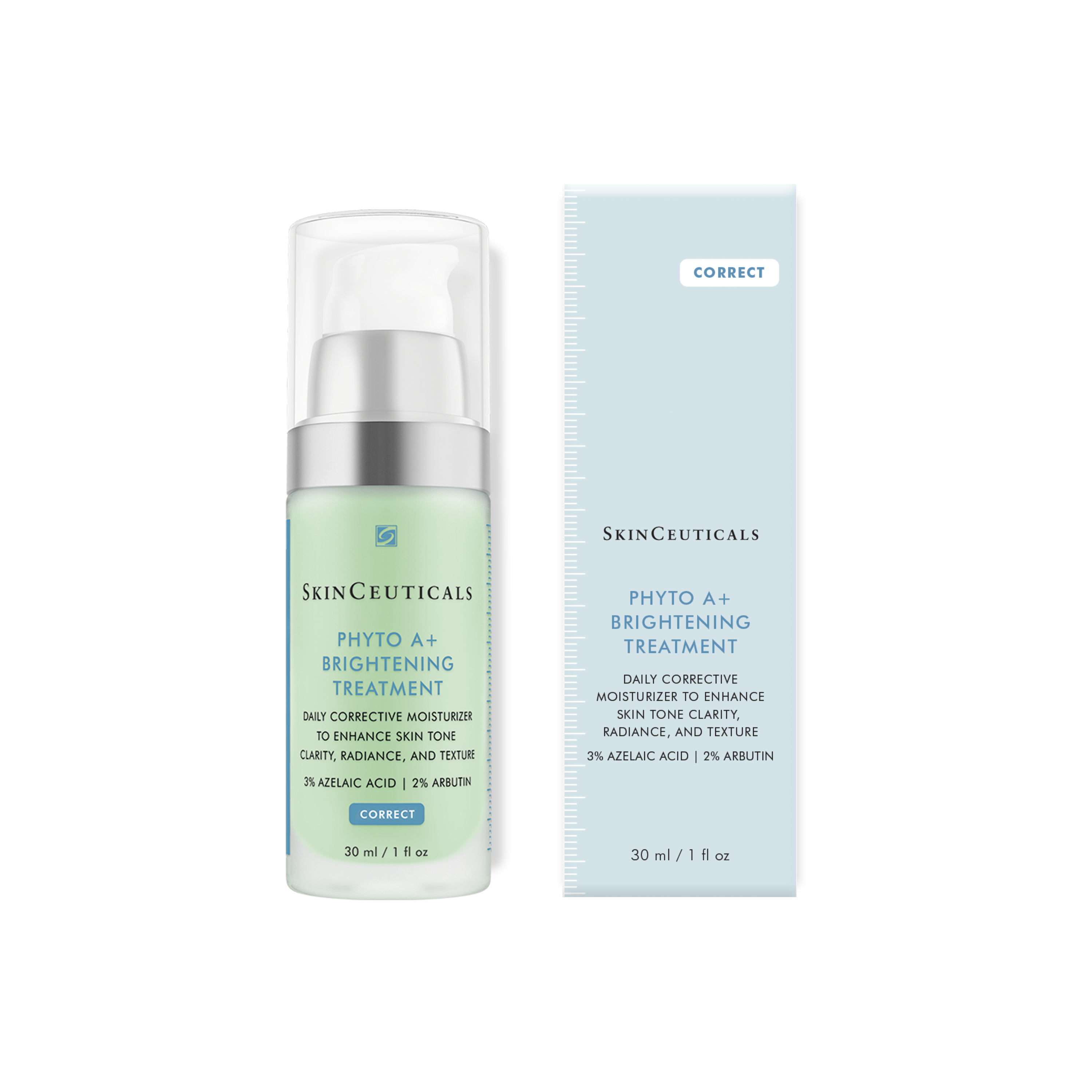 SkinCeuticals Phyto A+ Brightening Treatment bottle and packaging on a white background