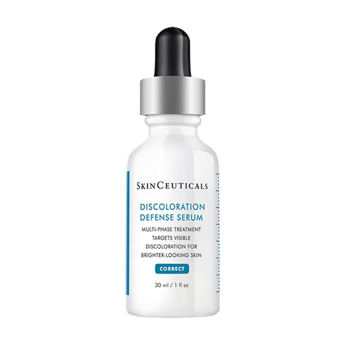 SkinCeuticals Discoloration Defense Serum 30 ml dropper bottle on a white background