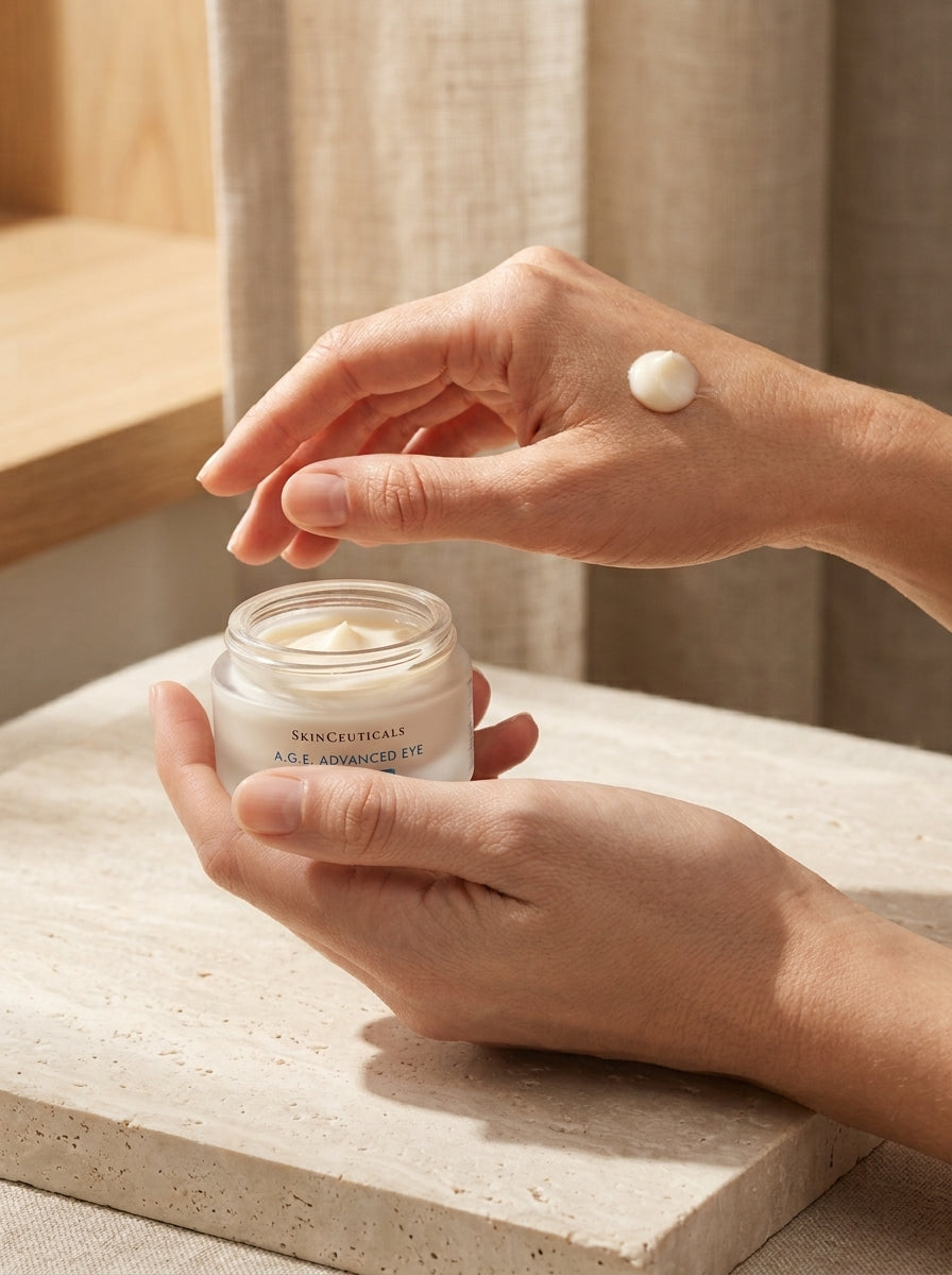 SkinCeuticals A.G.E. Advanced Eye Cream 15 ml in use