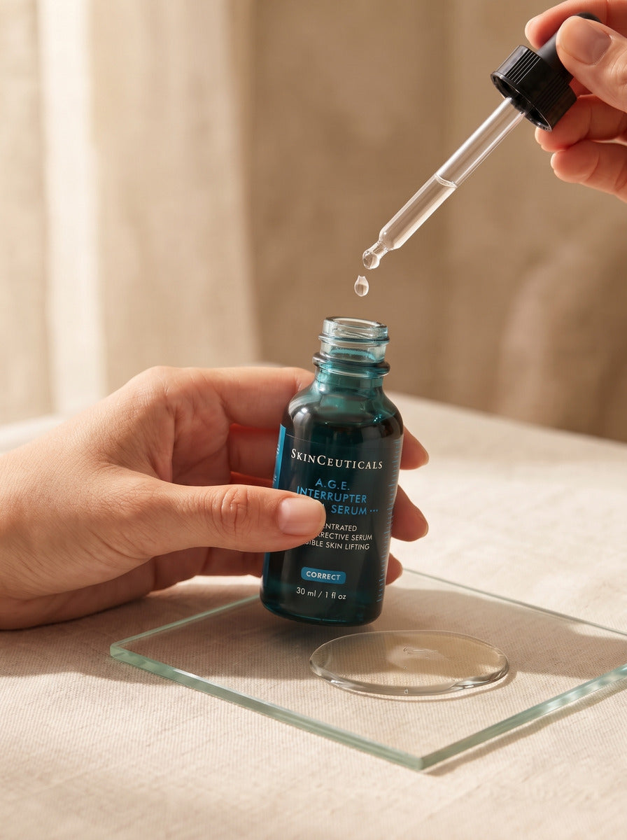SkinCeuticals A.G.E. Interrupter Ultra Serum 30 ml in use