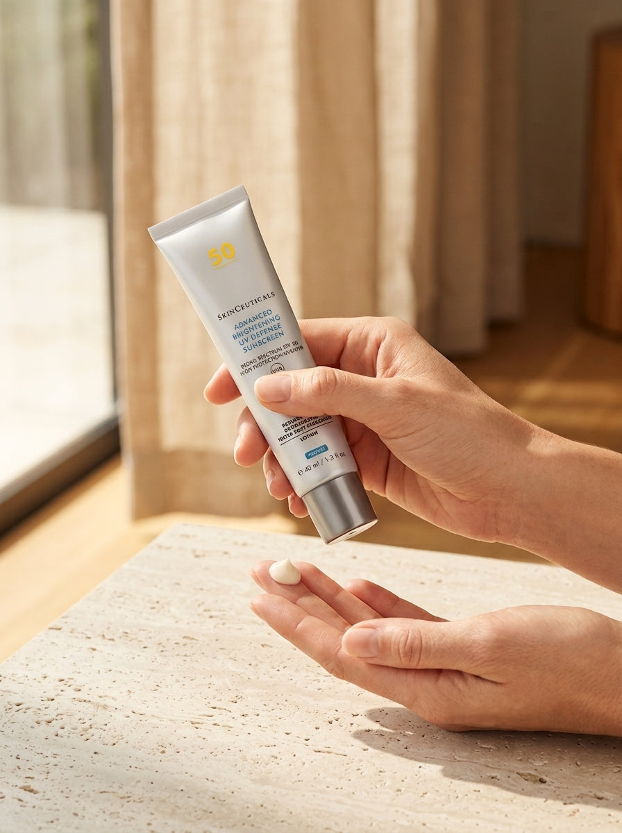 SkinCeuticals Advanced Brightening UV Defense SPF 50 40 ml in use