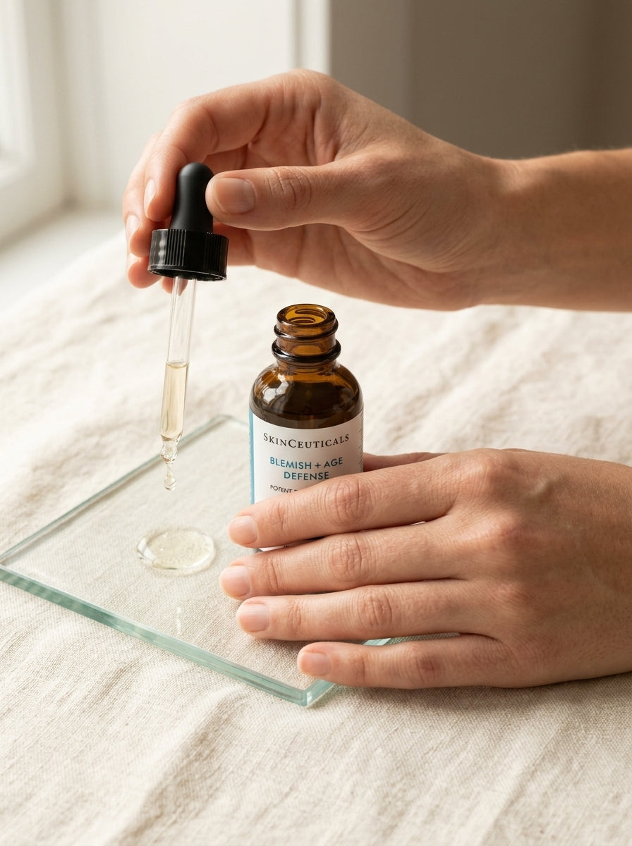 SkinCeuticals Blemish + Age Defense 30 ml in use