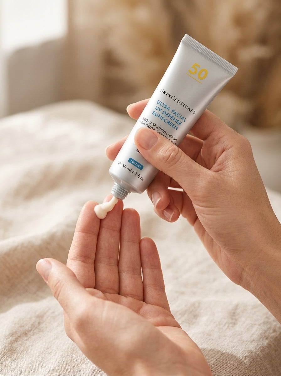 Sunscreen on the back of the hand